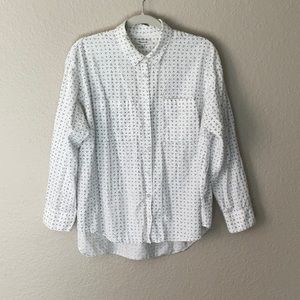 Madewell White long sleeve dotted Button Down. Size XL.
